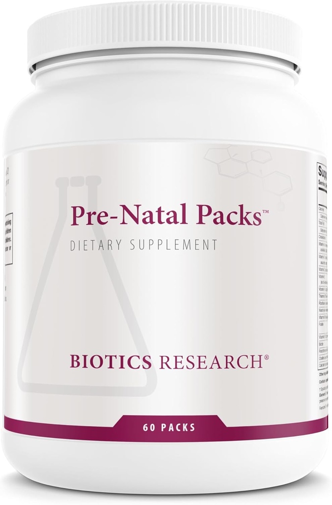 Bioetik Forskning Pre Natal Packs ™ Pre Natal Nutrition Support, Post Natal Formel, omfatter Omega3s, Jod og Folate, Nutritional Needs for Gravid, Lactating og kvinder ønsker at conceive, 60 Pack