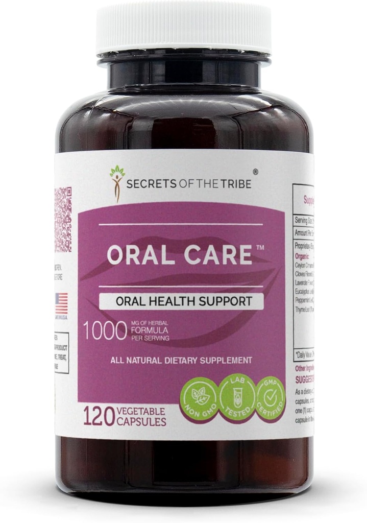 Hemmeligheder i Tribe - Oral Care, Oral Health Support, Urtetillæg Blend (120 kapsler)