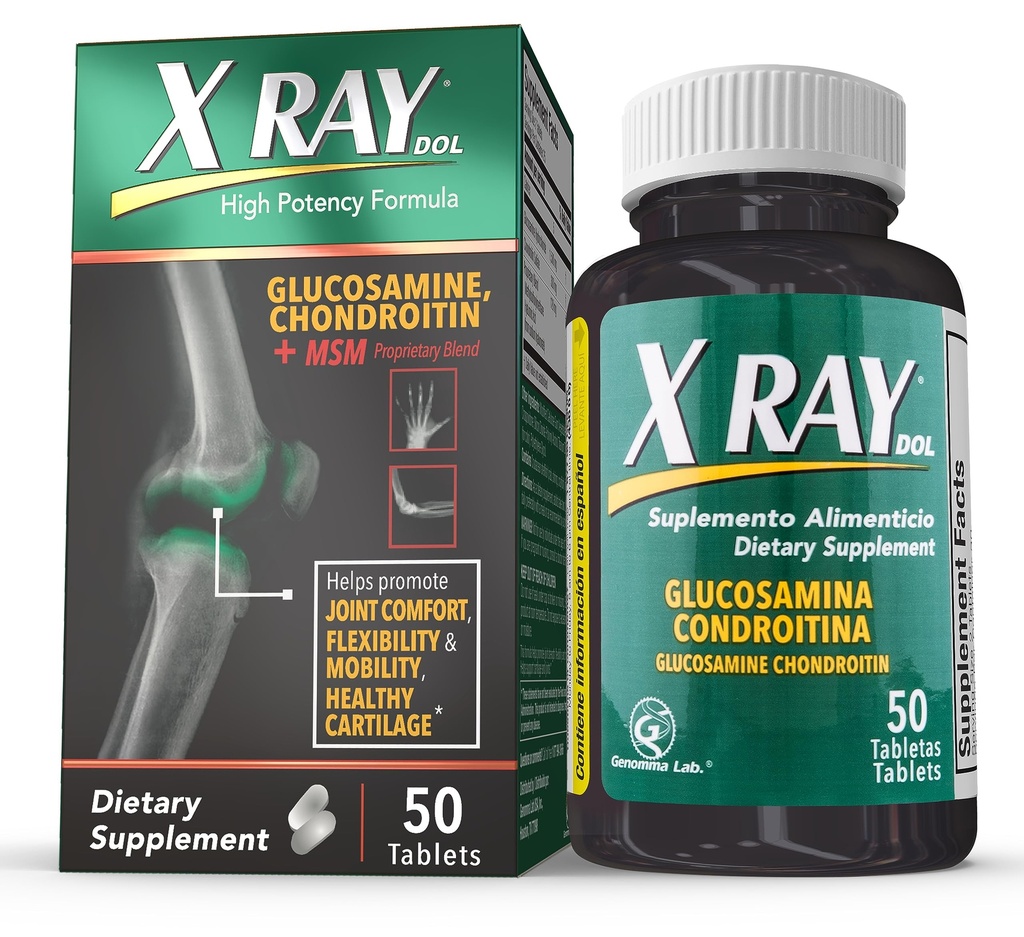 X Ray High Potency Joint Health Supplement, med Glucosamin 1500mg, Chondroitin 300mg, MSM 120 mg, Understøtter sunde Joints, Bones & Cartiage - 50 Greve
