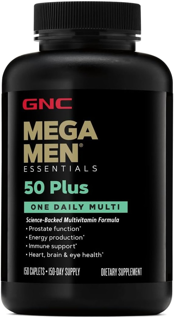 GNC Mega Men 50 Plus One Daily Multi - 150 Caplets (150 Servings)