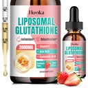 Liposomal Glutathion Supplement 2000mg, Flydende Glutathion dråber med C-vitamin, Master Antioxidanter til immunsystem, Aging Defense, Hud Sundhed, Lever Detox- Superior Absorption, Strawberry 2 Fl Oz