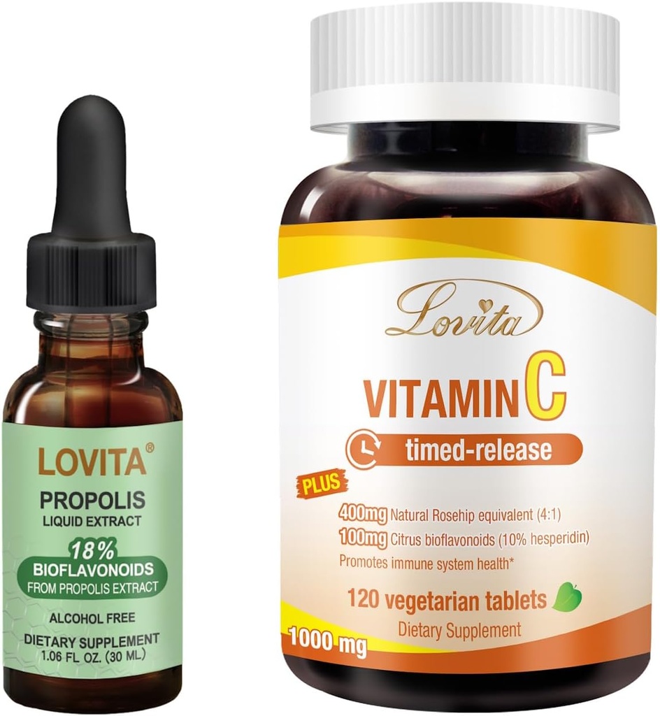 Lovita Bee Propolis flydende ekstrakt & C-vitamin kosttilskud Bundle