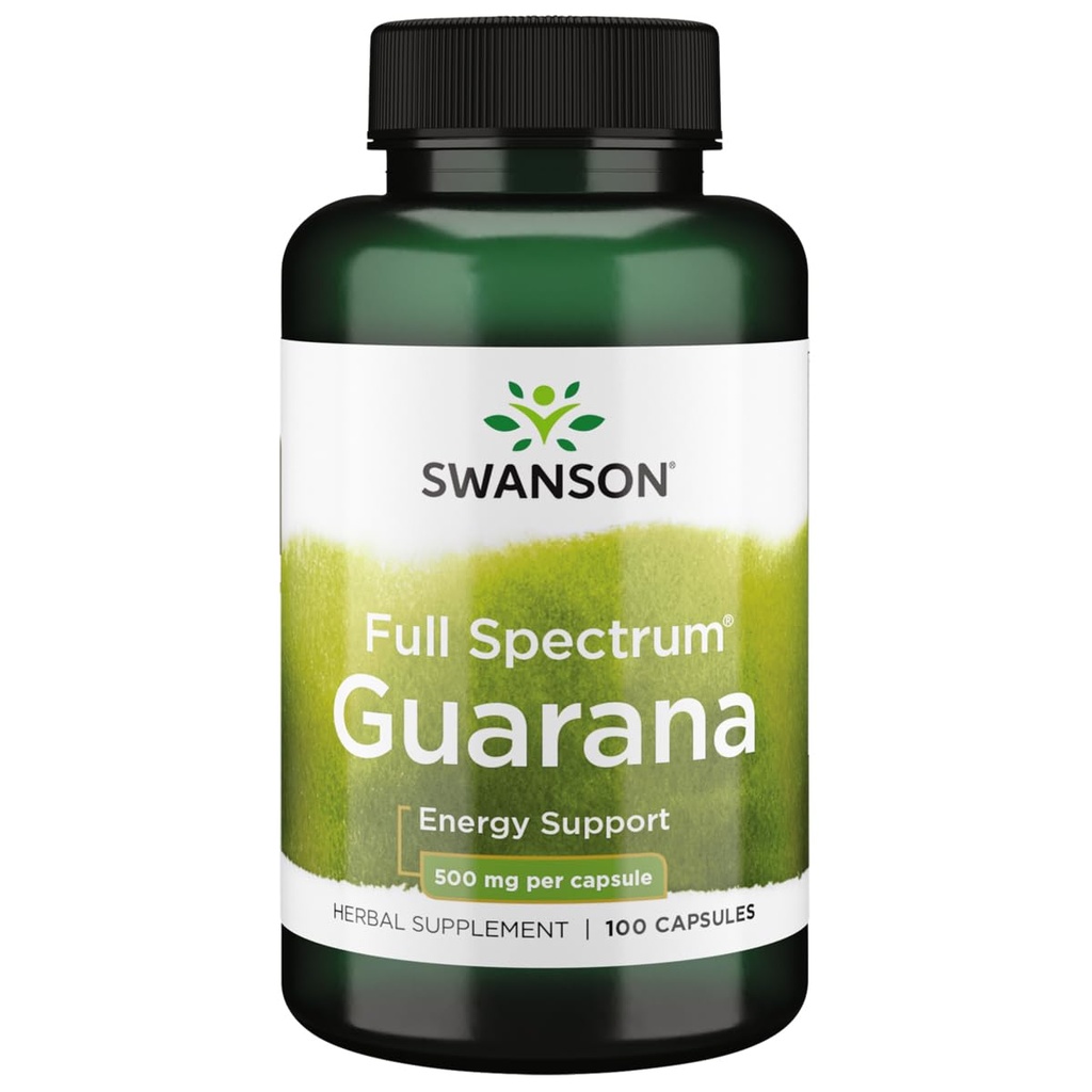 Swanson Guarana 500 milligram 100 kapsler