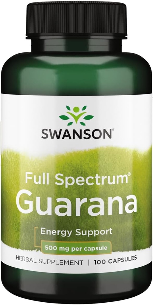 Swanson Guarana 500 milligram 100 kapsler