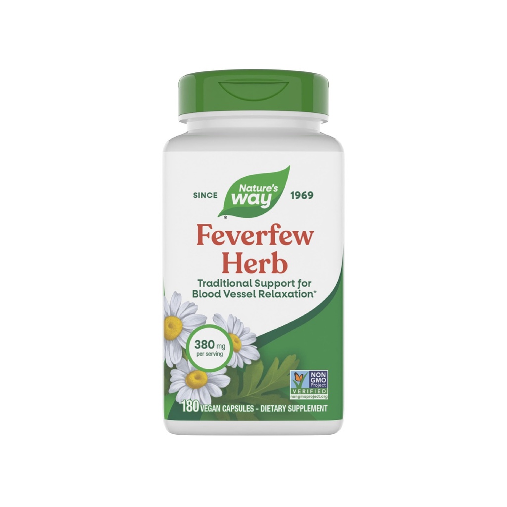 Nature 's Way Fevermoney Herb, Traditional Support for Blood Vasel Afslapning *, 380 mg per Serving, Non- GMO Project Verified, 180 Vegan Fevermoney Kapsler (Packaging May Vary)