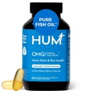 HUM OMG! Omega The Great Triple Omega 3 Fish Oil Supplement for Women & Men with Vitamin E, DHA & EPA, Skin Care & Skin Tone Support for Heart & Brain Health, Gluten Free, Non GMO, 60 Softgels