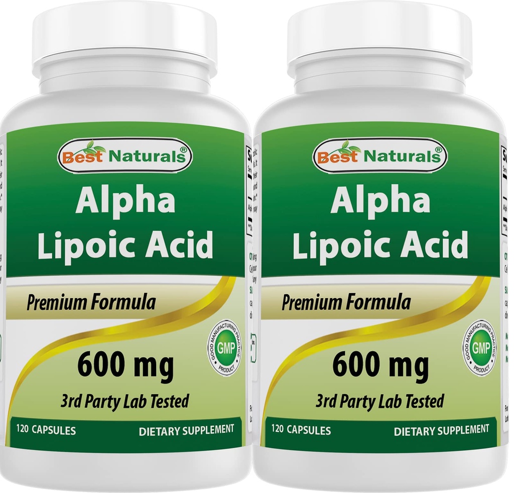 Bedste Naturals -- Alpha Lipoic Acid (ALA) - 600 mg (120 Count (pakke med 2))