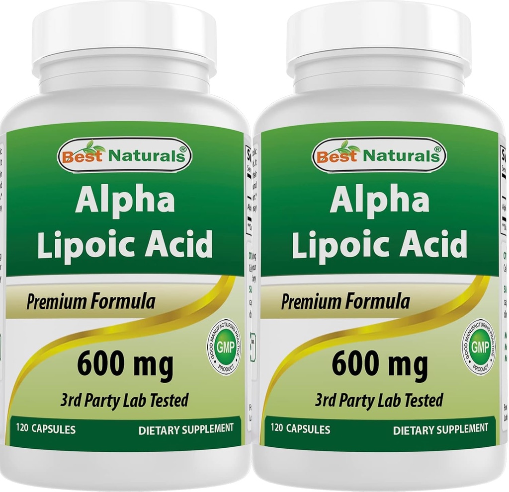 Bedste Naturals -- Alpha Lipoic Acid (ALA) - 600 mg (120 Count (pakke med 2))