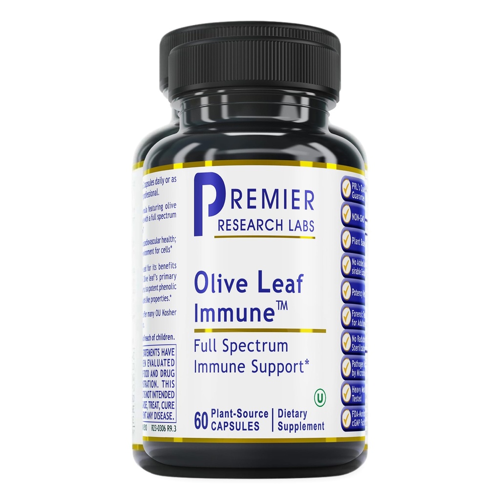 Premier Research Labs Olive Leaf Immunitet - Olive Leaf Extract Kapsler, The Olive Leaf Pills med Phytonutrient Oleuropeinm, Urtetilskud til immunforsvar og hjertesygdomme - 60 Vegetariske Kapsler