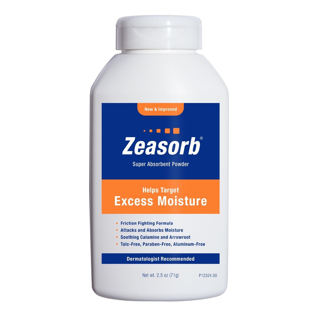 Zeasorb Prevention, Super Absorbent Overskydende Fugt pulver til at forhindre chafing & klør, 2.5 Oz