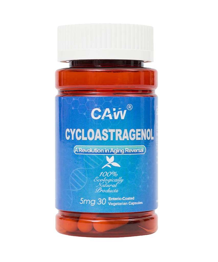 CAW Hypersorption Cycloastagenol 98% 5mg 30 Kapsler: 124; Anti- Aging Telomerase Aktivering: 124; DNA Health Immunity Boost Telomere Længde: 124; Englic- Coated Kapsler (1 flaske)
