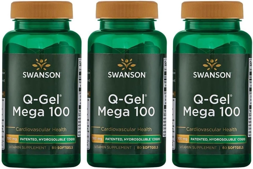 Swanson Q- Gel Mega 100 Milligram 60 Sgels (3 Pack)