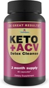 3X gode resultater - Keto + ACV Detox Rengøring - 3 måneders levering - Krop Rengøring Detox - Colon Rengøring - Avanceret Keto Detox Rengøring Formel med Fiber - Støtte fordøjelse og immunforsvar