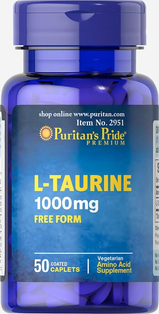 Puritans Pride L- Taurine 1000 mg- 50 Caplets