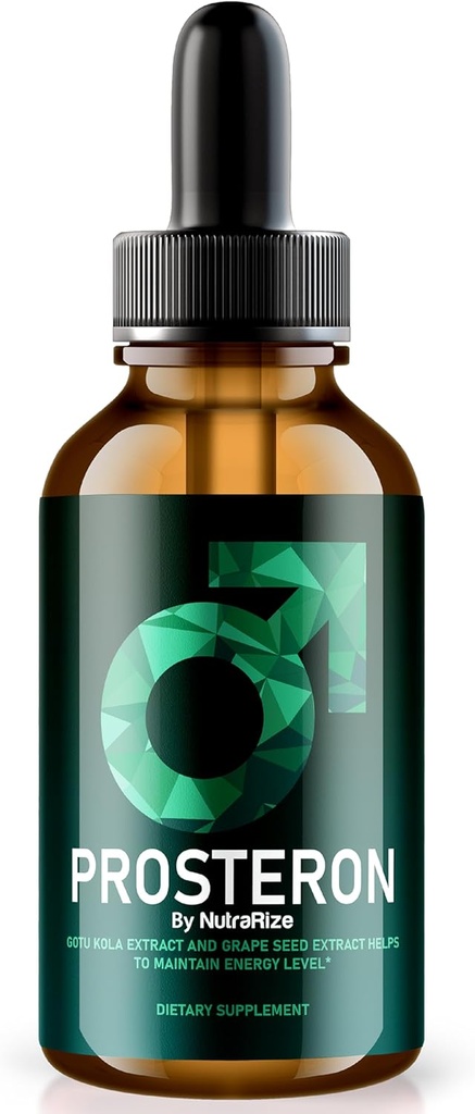 NutraRize Prosteron Drops, All- Natural Prostate Health Supplement, Premium Vitamin til støtte sund cirkulation, Officiel Prosteron Formel Anmeldelser (30 Servere)
