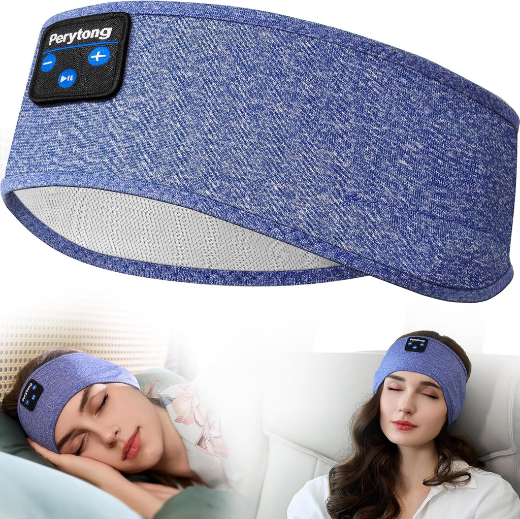 Perytong Sleep Headphones, Bluetooth Sport Headband Headphones med Ultra-Thin HD Stereo højttalere Perfekt til søvn, træning, jogging, Yoga, Insomnia, Air Travel, Meditation