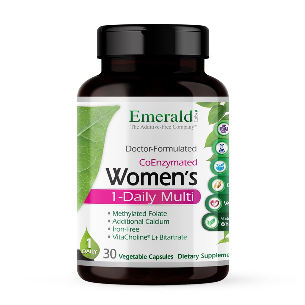 NØDVENDIG ETIKETTER Kvinders 1- Daglige Multi - Multivitamin til kvinder - Inkluderer calcium, zink, vitamin B & mere - Knogle- og immunsupporttillæg * - Glutenfri - 30 grøntsagskapsler