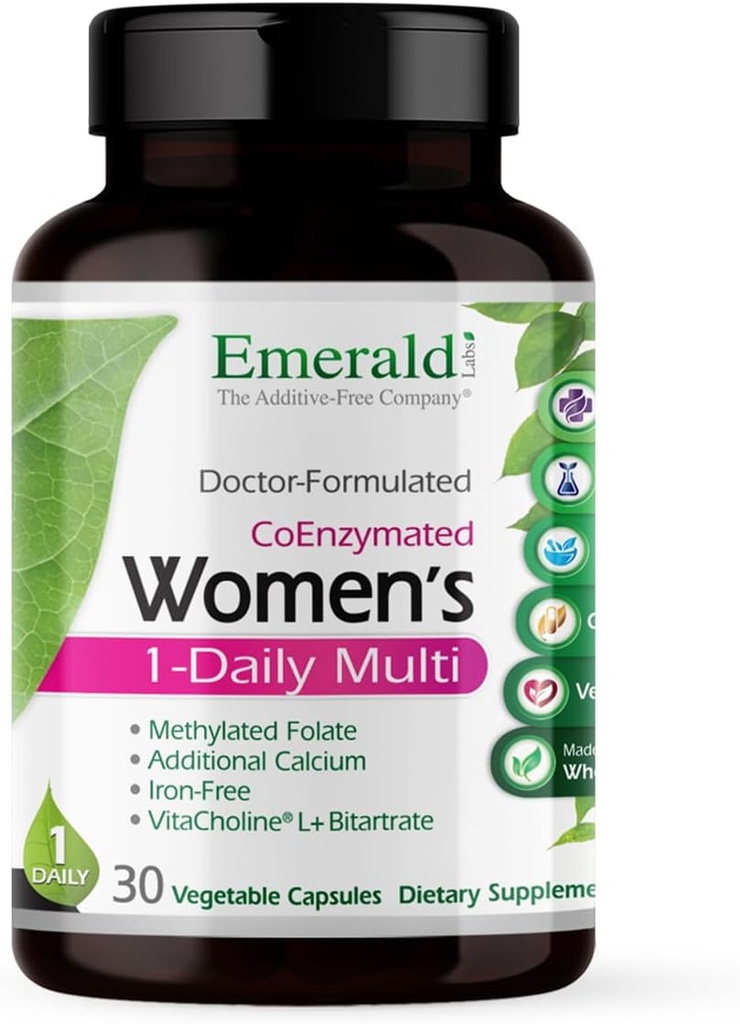 NØDVENDIG ETIKETTER Kvinders 1- Daglige Multi - Multivitamin til kvinder - Inkluderer calcium, zink, vitamin B & mere - Knogle- og immunsupporttillæg * - Glutenfri - 30 grøntsagskapsler