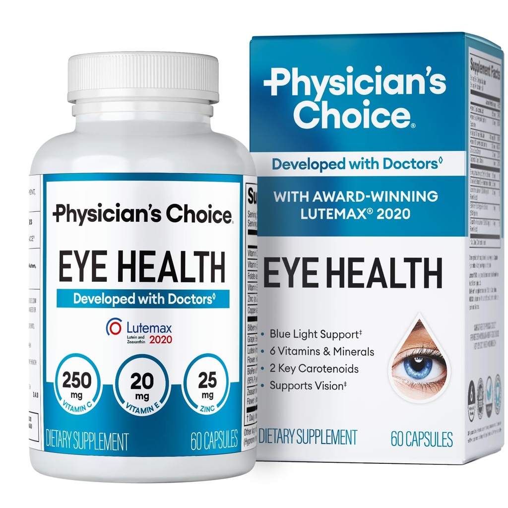 Areds 2 Eye Vitamin - Lutein, Zeaxanthin & Bilberry Extract - Understøtter Eye Strain, tørre øjne, og Vision Sundhed - 2 Awards- Winning Clinically Proven Eye Vitamin Ingredienser - Carotenoid Blend