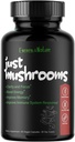 Just Mushrooms - Lions Mane, Tyrkiet Tail, Cordyceps, Reishi og mere - Naturlig energi - Nootrop Brain Supplement - for Clarity & Focus - Immunsystemet Booster