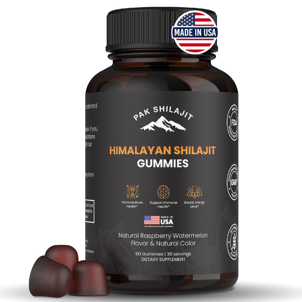 Pure Sundried Himalayan Shilajit Gummy til Mænd & Kvinder; Organic Shilajit Gummies