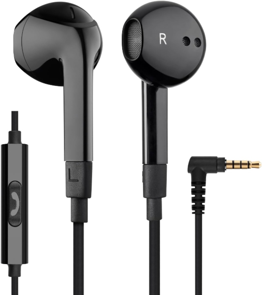 LUDOS FEROX Wired Earbudons in- Ørehovedtelefoner, 5 års garanti, Earphones med mikrofon, Støj Isolation Corded for 3.5mm Jack Ear Bud til iPhone, Samsung, Computer, Laptop, Kids, Skole Studerende
