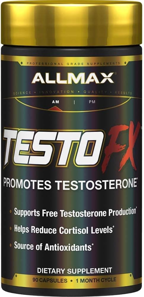 ALLMAX Nutrition TESTOFX Xtreme Testosterone Booster for Men, Tribulus Terrestris, Ashwagandha, Tongkat Ali, Supports Muscle Strength, Energy, Estrogen Control - 90 Capsules (30-Day Supply)