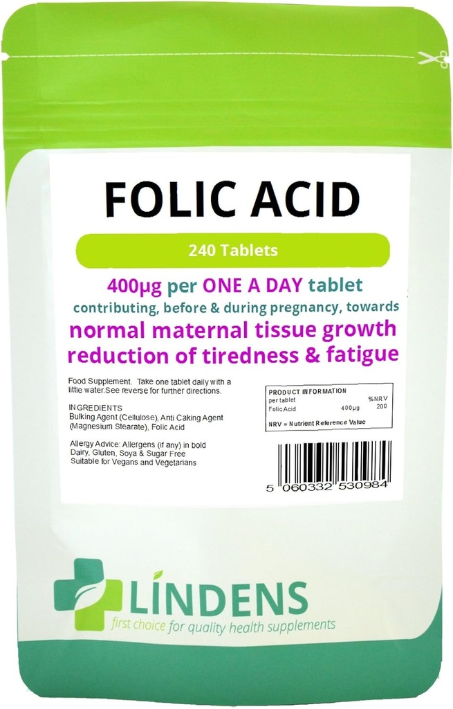 Folinsyre tabletter 3- Pack 720 tabletter, 400mcg - ONE A Day (folacin, vitamin B- 9)
