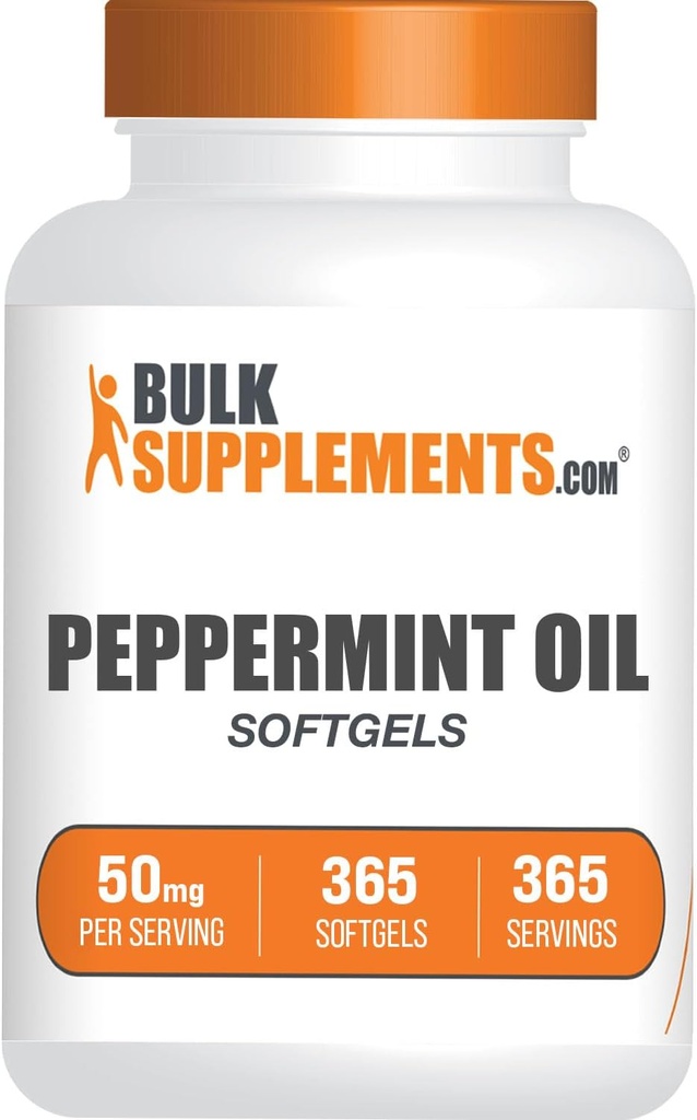 Bulkadditions.com Peppermint Oil Softels - Peppermint Supplement, Peppermint Oil Pills, Peppermint Oil Capsules 50mg - Gluten Free, 1 Softgel per Serving, 365 Count (Pack of 1)