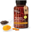 Plant Therapy Turmeric Black Pepper Supplement Capsules Manufactured in USA 4 Month Supply Supports Joint and Muscle Health Supplements for Women & Men 120 Vegetarian Capsule