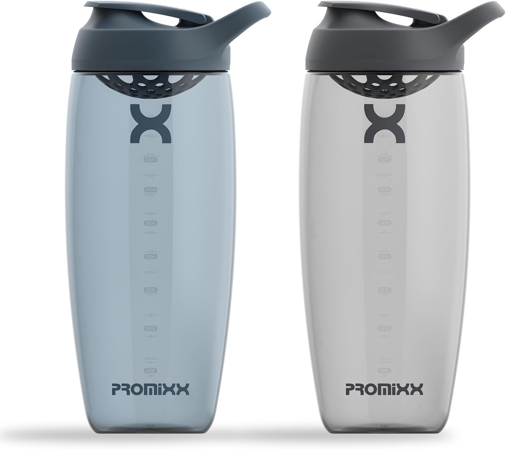 Promixx Pursuit Protein Shaker Flaske (32 oz) - Silent No- Ball Mixer, Leak- Proof Lid, BPA / BPS & Phthalate- Free ECOZEN - Easy- Clean Shaker Cup for Protein Shakes, Pre & Post- Workout Smoothies