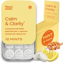 NeuroGum Calm & Clarity Mints (144 stykker) - Sugar Free with L- theanin + GABA + vitamin D3 - Nootrop Brain Supplements for Memory - Forbedrer rolig, Stress Relief for mænd og kvinder - Honning Lemon