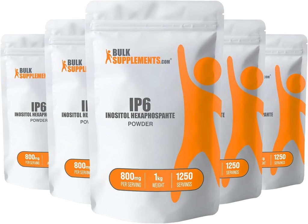 BulkSupplements.com IP6 Powder - Inositol Hexaphosphate, IP6 Supplement - Inositol Supplement for Immune Support, Gluten Free, 800mg per Serving, 5kg (11 lbs) (Pack of 5)
