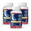 Mors Bliss Kids Sleep Gummies med Melatonin, Support Your Natural Sleep Process, Alder 3 År til voksne, Jordbærsmag, 1G sukker, 60 Gummies (Pack of 3)
