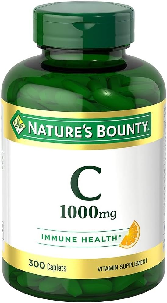 Naturens Bounty C 1000mg, understøtter immunforsvar og antioxidant sundhed, C-vitamin tillæg, 1 per dag, 300 vegetariske kapsler