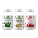 ANDREW LESSMAN Complete Digestion Kit – 90 Capsules – 3-Product Bundle: 30 Capsules Each of Digest Assure, Aloe Vera-200 and Friendly Flora Probiotic, for Targeted Support to the Digestive System