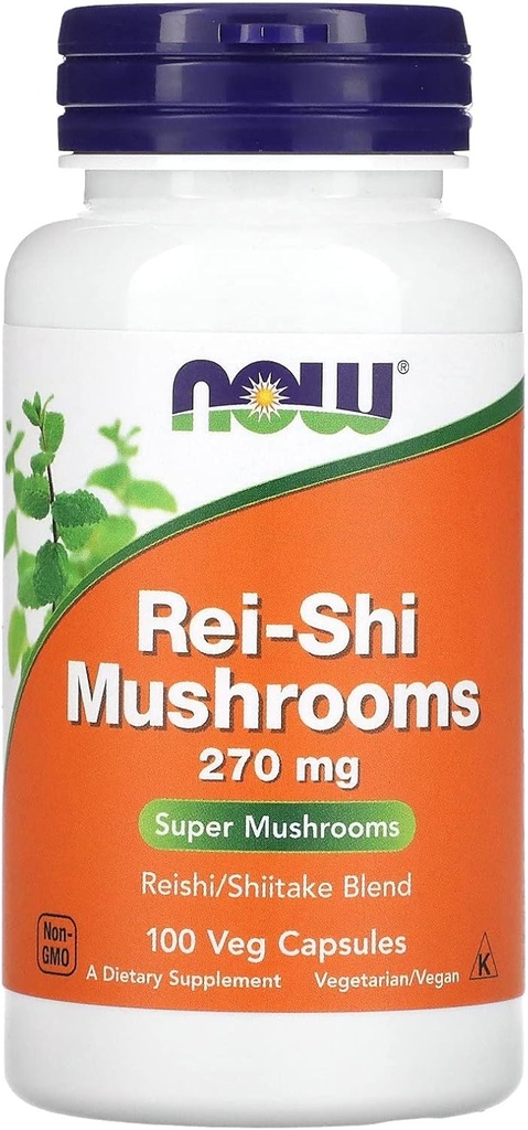 Now Foods Rei- shi svampe 270mg 100 Vcaps