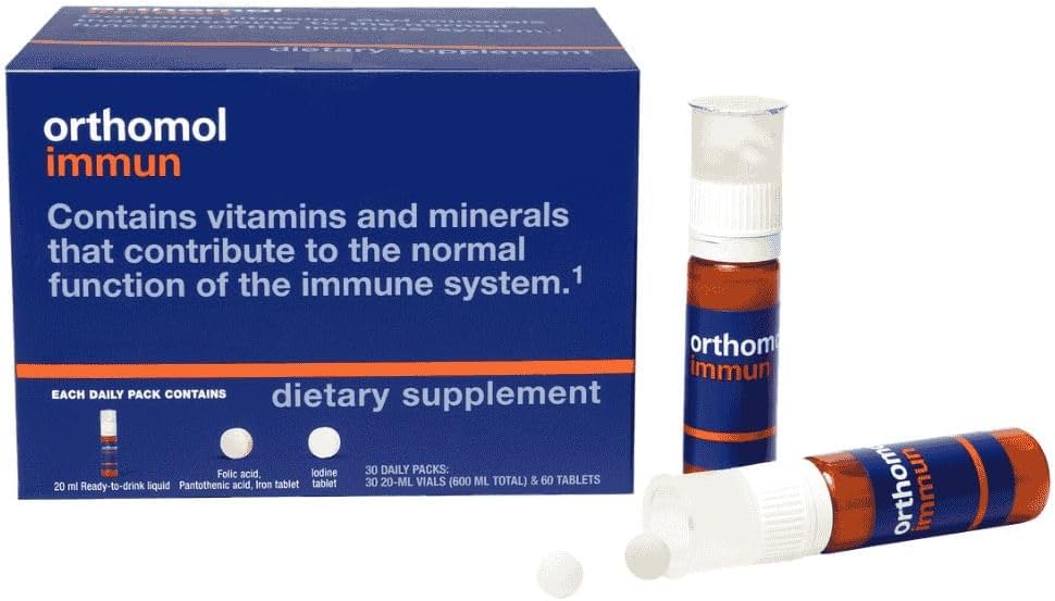 Orthomol Immun Vial, Immune Support Supplement,Capsule 30-Day Supply, Vitamins A, B, C, D, E, Zinc, Iodine