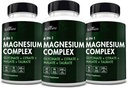 BioSchwartz Magnesium Complex Supplement (3 Pack) 350 mg Magnesium Glycinat Citrate Malat og Taurat Per servering for sunde nerver Muskler Heart Sleep Support (Vegan, Gluten- Free, Non- GMO)