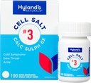 Hyland 's Cell Salt No. 3 Calc Sulph 6X tabletter, Cold Relief, Natural Homøopatisk Relief of Colds, Sore Throat, Acne, Quick Opløsning Tablets, 100 Greve