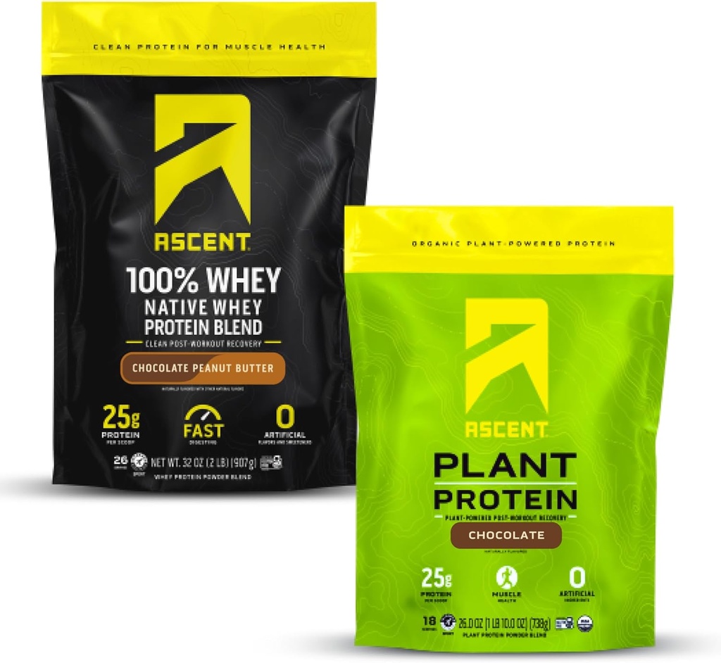 Adut Whey + Plant Protein Powder - Chokolade Peanut Butter 2 LB & Chokolade 18 Servering