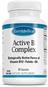 EuroMedica Active B Complex - supplement til aids hjerte sundhed med bioaktive B-vitaminer - supplement med folat & calcium - B Complex kapsler til aids nervesystem sundhed & funktion - 60 kapsler