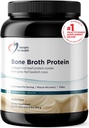 Design for sundhed Bone Broth Protein Powder - 21g Grass- Fed, Collagen- Rich Beef Protein Isolate - Vanilla, Paleo, Non- GMO, Dairy- Free (30 Servere / 810g)