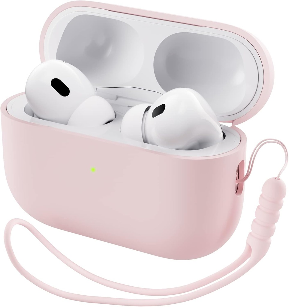 ORNARTO Kompatibel med AirPods Pro 2 sag 2022, Fuld Beskyttende Hybrid Silicone for AirPods Pro 2 Generation Case, Front LED Synlig Skin Cover- Pink
