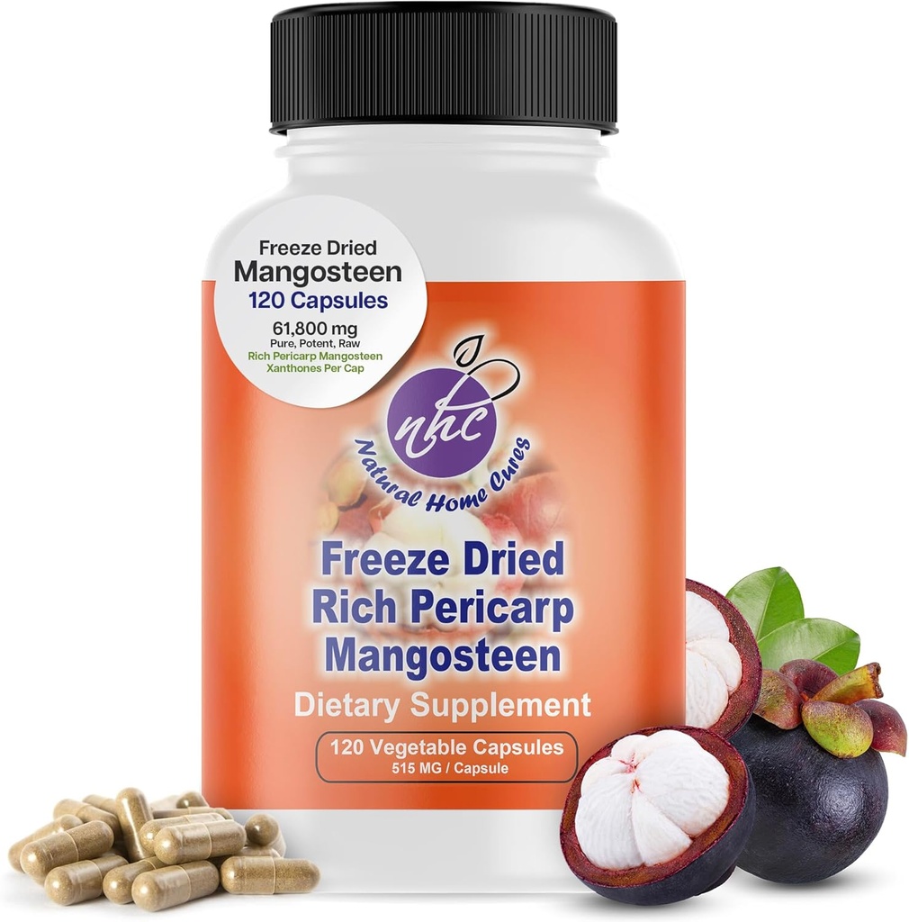 Mangosteen Pericarp kapsler - Økologisk Fryse Tørret pulver Styrke, rig i 56 + Potente Xanthoner & flavonoider, High ORAC - 120 Veggie kapsler