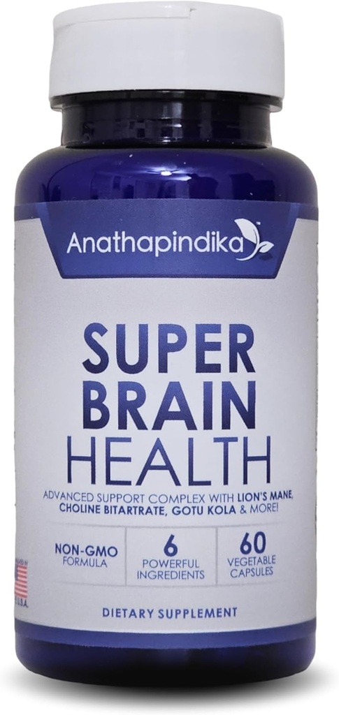Brain Health Nootrop Supplement Lions Mane 200mg Gotu Kola 200mg Cholin 80mg Beetrods 100mg Skullcap 400mg for Memory Focus Nootrop & Brain Fog