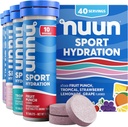 Nuun Sport Electrolyte Tablets med Magnesium, Calcium, Kalium, Chlorid & Natrium, Gluten Free & Vegan, Blandede Flavors, 4 Pack (40 Servere i alt)