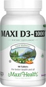 Maxi Health Vitamin D3 1000 IE Kosttilskud - Let at synke - Odorless & Tastless - Understøtter Calcium Absorption, immunforsvar og bensundhed hos voksne kvinder og mænd - 90 tabletter