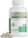 Bronson Ashwagandha Extra Strength Stress & Mood Support med BioPerine - Ikke GMO formel, 120 vegetariske kapsler