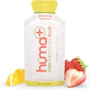 Huma Plus (Double Electrolytes) - Chia Energy Gel, Jordbær Lemonade, 24 Gels, 25mg Koffein - Mave Friendly, Real Food Energy Gels